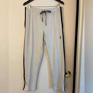 Victoria's Secret Pink Creme Track Pants with Black Stripes L